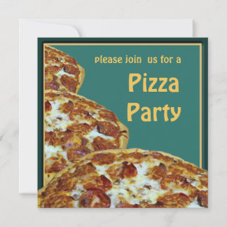 Invitación a la fiesta de pizza y cerveza