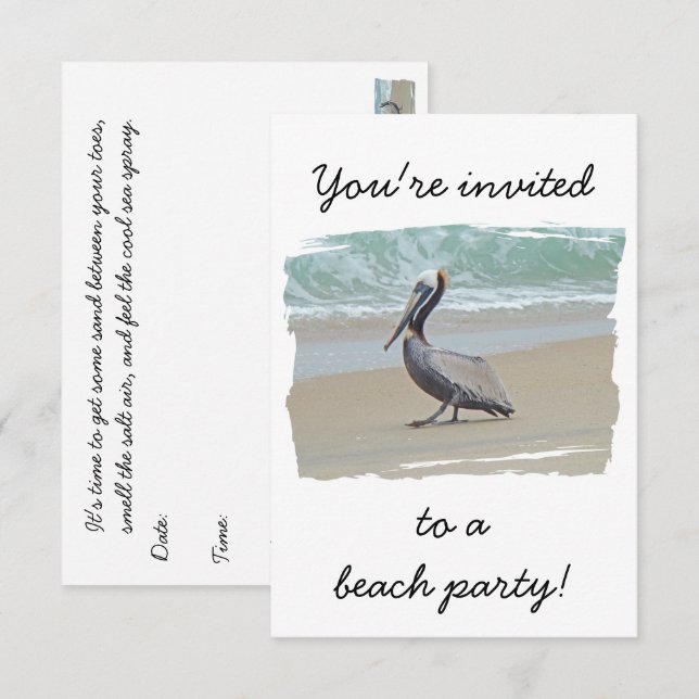 Invitación a la fiesta de playa (Anverso / Reverso)