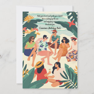 Invitación a la fiesta de playa de amigos