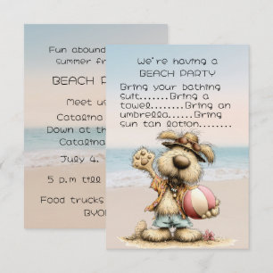 Invitación a la fiesta de playa de amigos