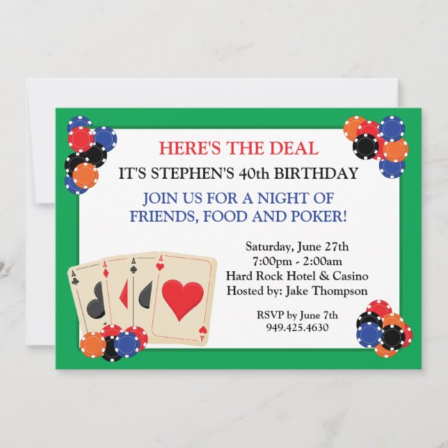 Invitación a la fiesta de Poker (Anverso)