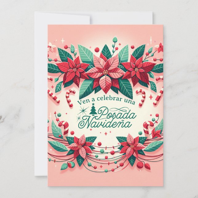 Invitación a la Fiesta de Posada Navideña (Anverso)