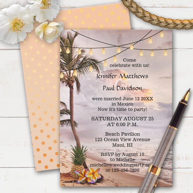 Invitación a la fiesta de posboda de Beach String  (Subido por el creador)