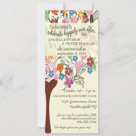 Invitación a la fiesta de posboda de un árbol flor