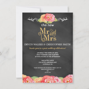 Invitación a la fiesta de poscasamiento de cartón