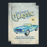 Invitación a la fiesta de Poster de Garaje Vintage<br><div class="desc">Revisa tus motores y sigue adelante, ¡celebra el evento de tu tío con esta invitación de cumpleaños vintage! Añada la redacción de su personalizado a este diseño utilizando los cuadros "Editar esta plantilla de diseño" en el lado derecho del elemento, o haga clic en el botón azul "Personalizar" para organizar...</div>