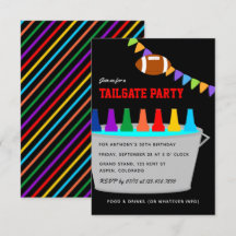 Invitación a la fiesta de pre-juego de fútbol amer