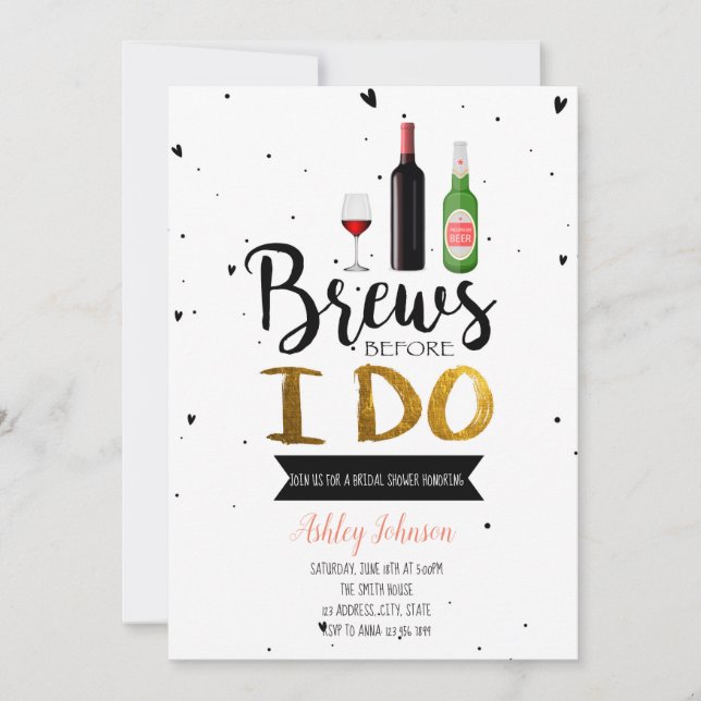 Invitación a la fiesta de preparación de la boda (Anverso)