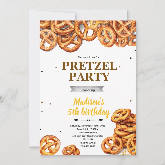 Invitación a la fiesta de pretzels  (Anverso)