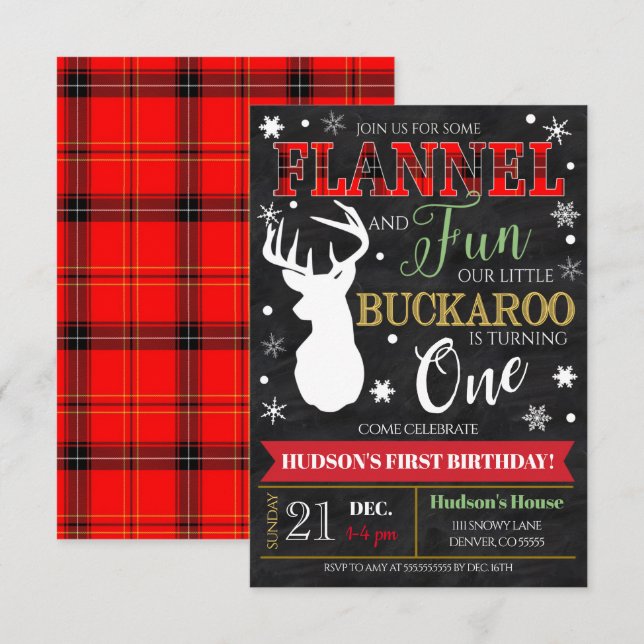  Invitación a la fiesta de primer cumpleaños de Fl (Anverso / Reverso)