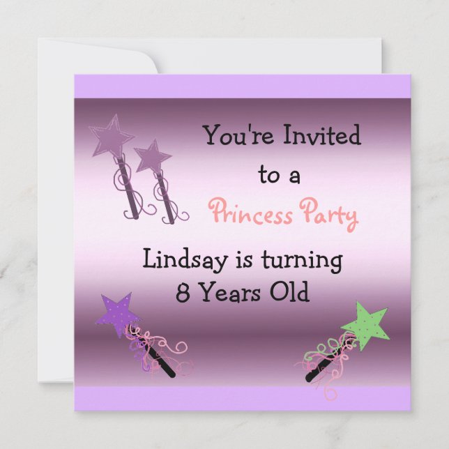 Invitación a la fiesta de princesa (Anverso)