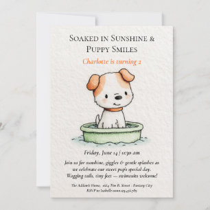 Invitación a la fiesta de Puppy Pool Poético y Min