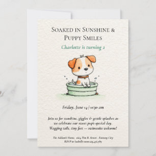 Invitación a la fiesta de Puppy Pool Poético y Min
