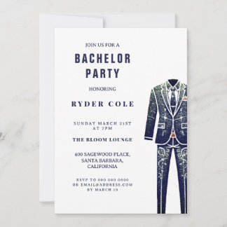 Invitación a la fiesta de Purpurina de cosecha Tux