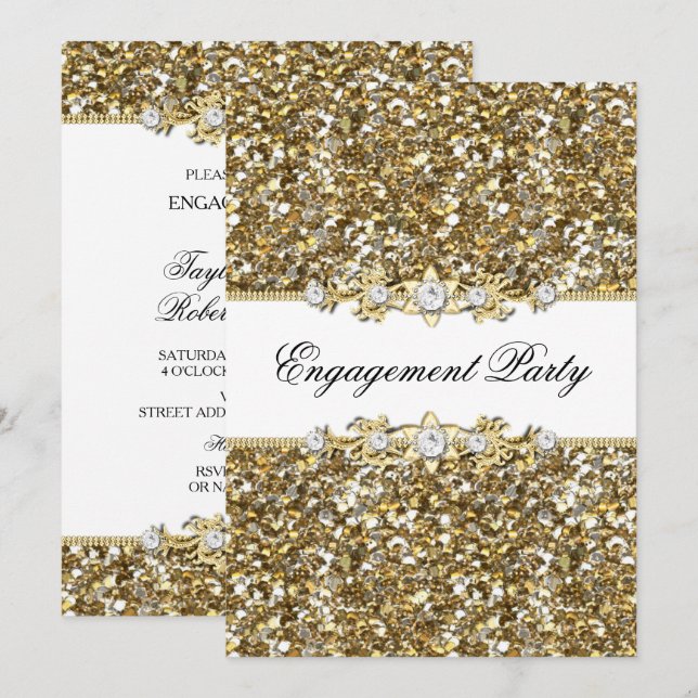 Invitación a la fiesta de Purpurina y compromiso d (Anverso / Reverso)