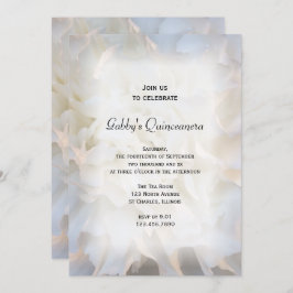 Invitación a la fiesta de Quinceañera floral blanc