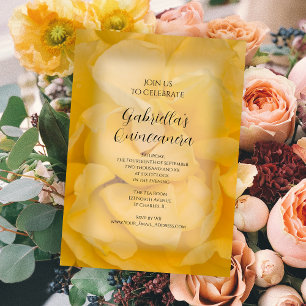 Invitación a la fiesta de Quinceanera floral de ro