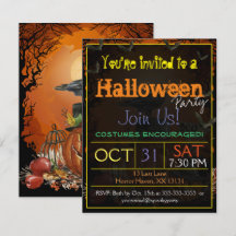 Invitación a la fiesta de Raven Halloween