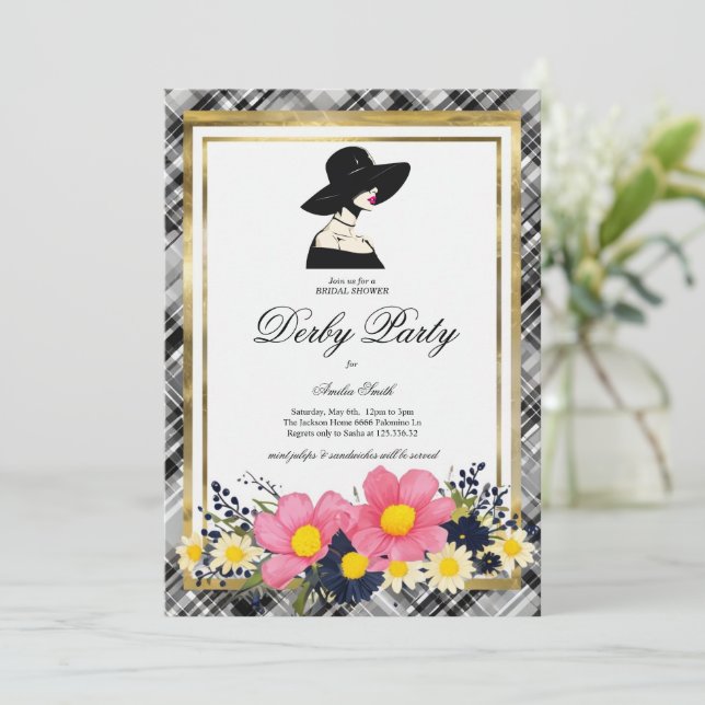 Invitación a la Fiesta de Regalos de Boda del Derb (Anverso de pie)