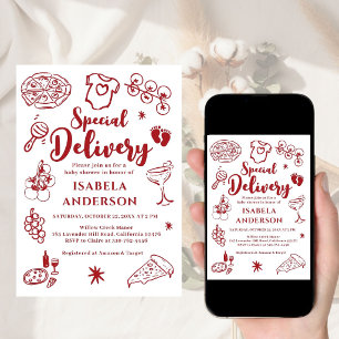 Invitación a la fiesta de regalos para bebé con en