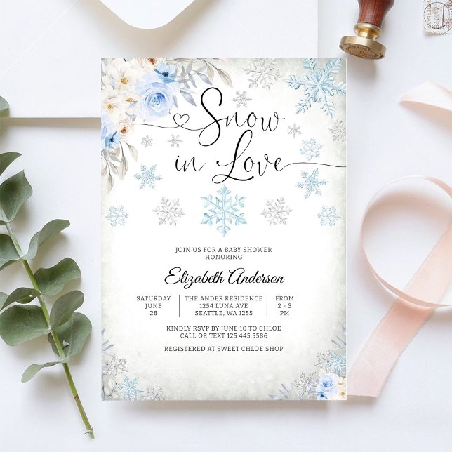 Invitación a la Fiesta de Regalos para Bebé "Snow  (Subido por el creador)