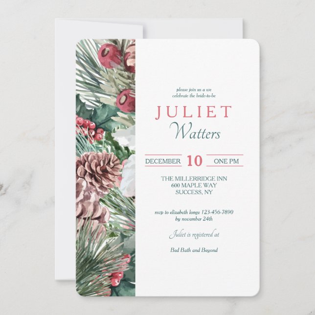 Invitación a la Fiesta de Regalos para la Novia de (Anverso)
