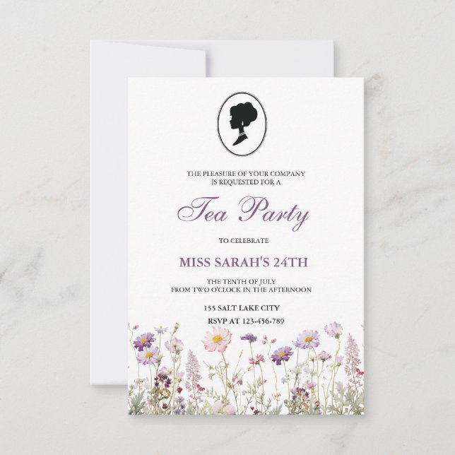 Invitación a la fiesta de Regency Garden (Anverso)