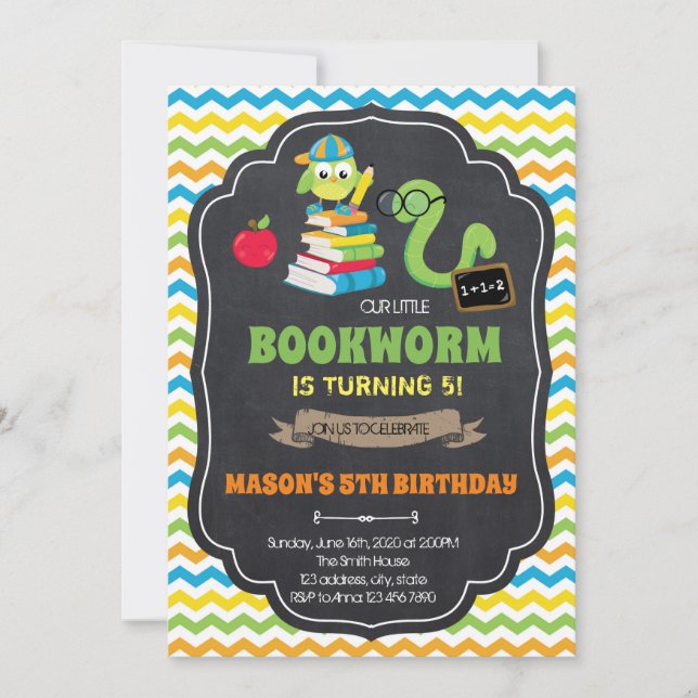 Invitación a la fiesta de regreso a clases de book (Anverso)