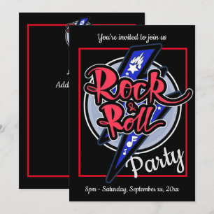 Invitación a la fiesta de relámpagos de Rock & Rol