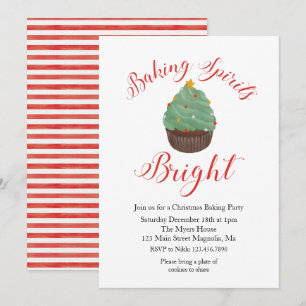 Invitación a la fiesta de repostería de Navidad