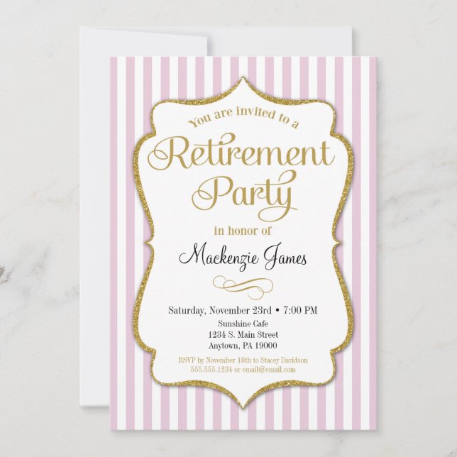 Invitación a la fiesta de retiro Dama Elegante de  (Anverso)