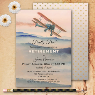 Invitación a la fiesta de retiro de avión de vieja