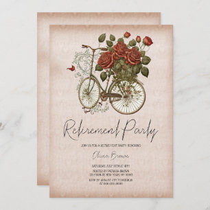 Invitación a la fiesta de retiro de bicicleta flor