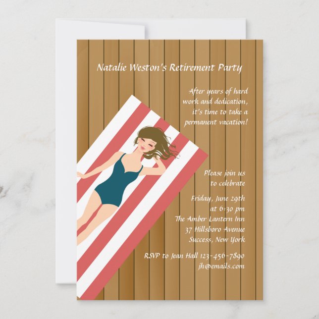 Invitación a la fiesta de retiro de cubiertas sola (Anverso)