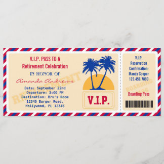 Invitación a la fiesta de retiro de entradas VIP