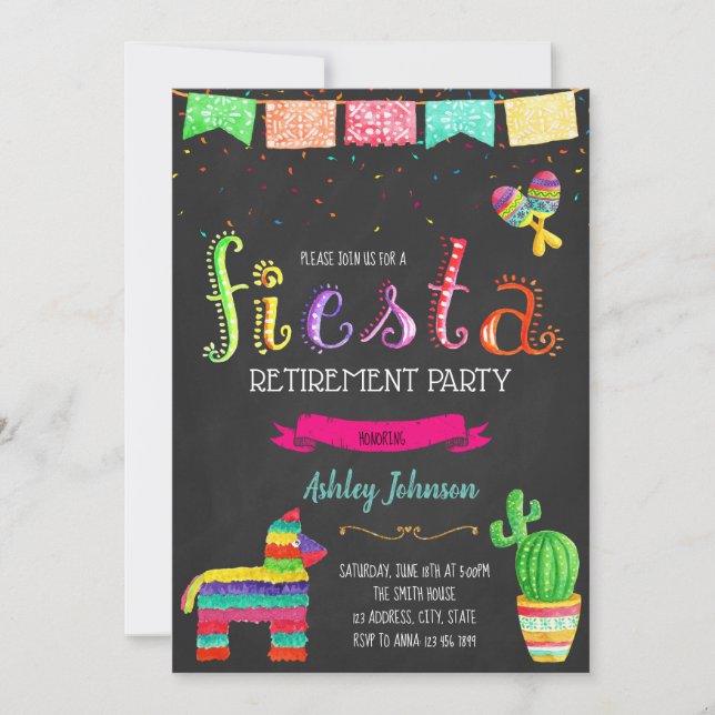 Invitación a la fiesta de retiro de Fiesta (Anverso)