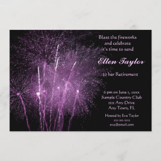 Invitación a la fiesta de retiro de fuegos artific