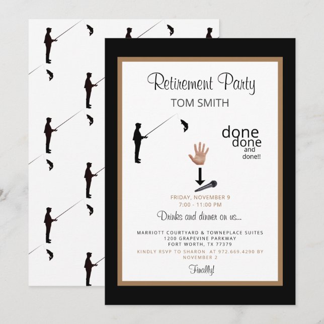 Invitación a la Fiesta de Retiro de Mic Drop de Fi (Anverso / Reverso)