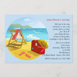 Invitación a la fiesta de retiro de playa