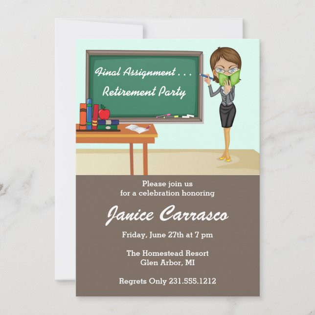 Invitación a la fiesta de retiro de profesores de  (Anverso)