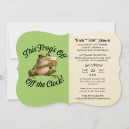 Invitación a la fiesta de retiro de rana verde sim