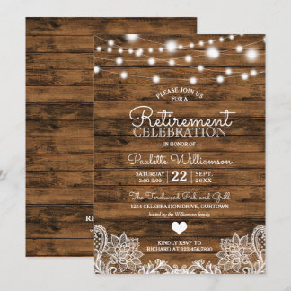 Invitación a la fiesta de retiro de Rustic String 