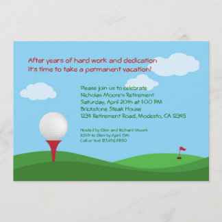 Invitación a la fiesta de retiro del golf
