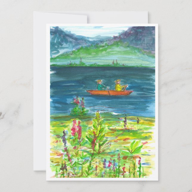 Invitación a la fiesta de retiro del lago Kayak Mo (Anverso)