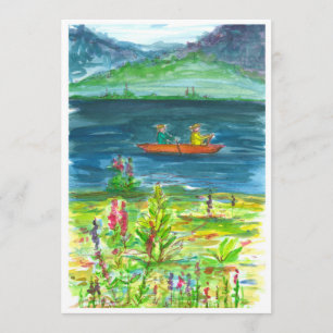 Invitación a la fiesta de retiro del lago Kayak Mo