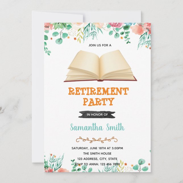 Invitación a la fiesta de retiro del libro (Anverso)