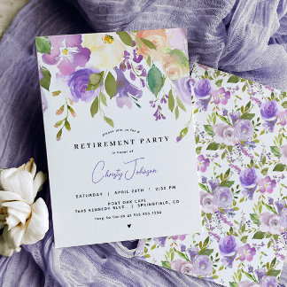 Invitación a la fiesta de retiro floral de Lavende