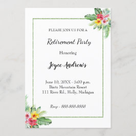 Invitación a la fiesta de retiro floral tropical