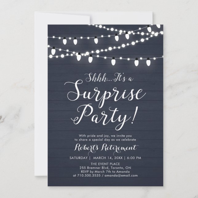 Invitación a la fiesta de retiro por sorpresa de l (Anverso)