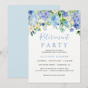Invitación a la fiesta de retiro Rustic Blue Hydra